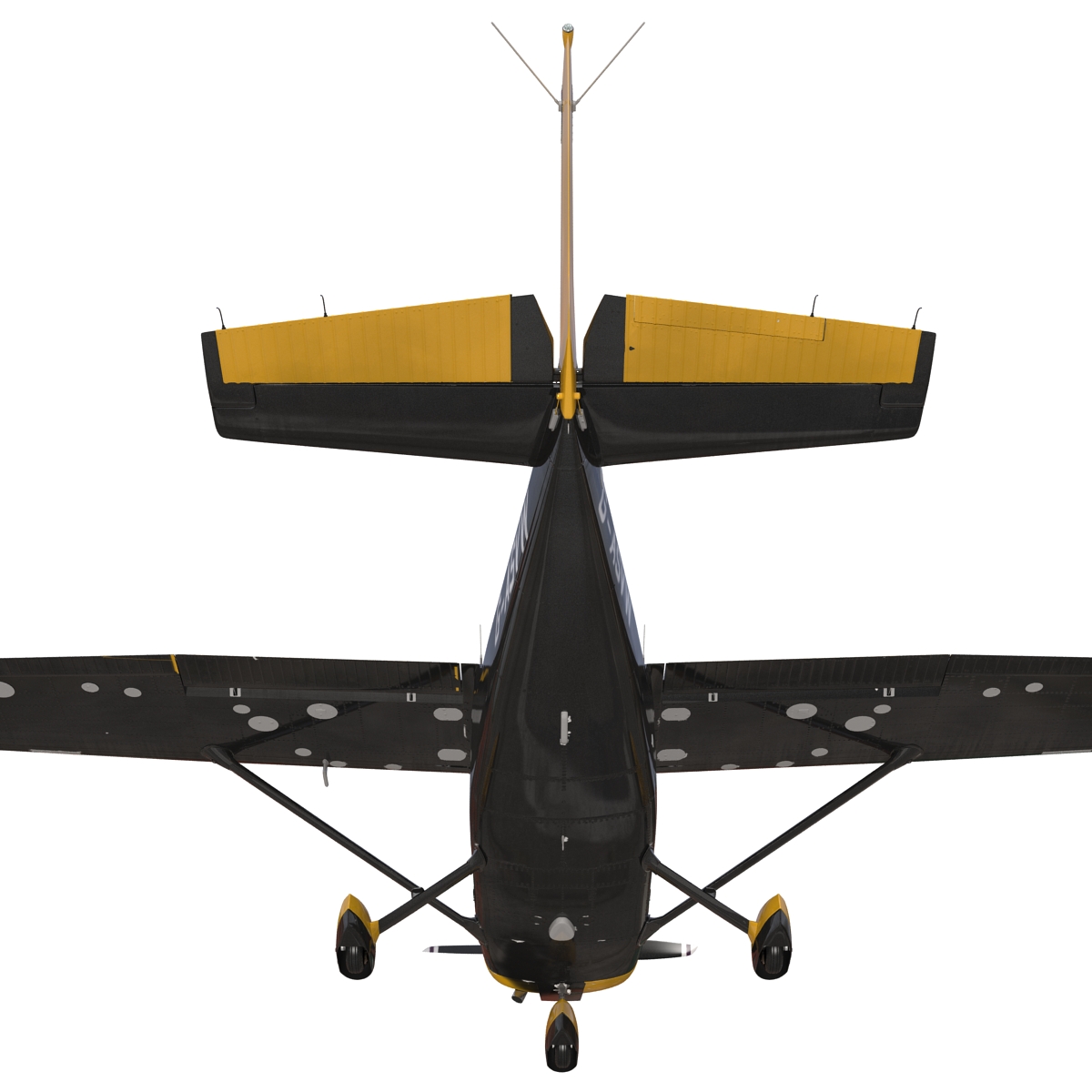 3D Cessna 172 Black Rigged model