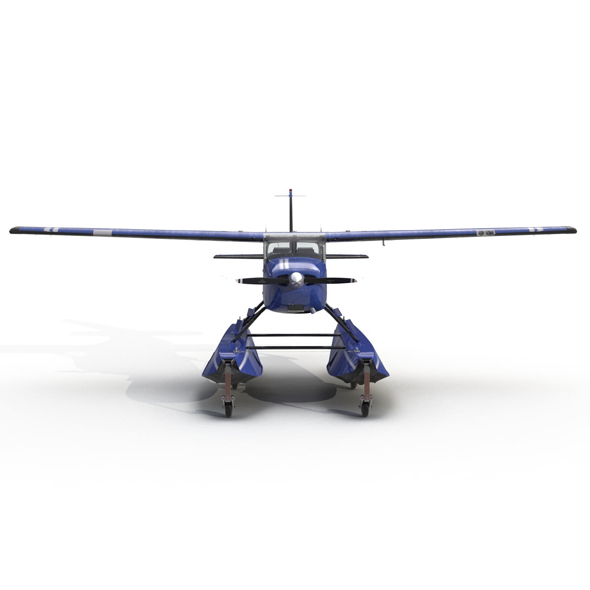 Cessna 172 Blue Seaplane 3D model