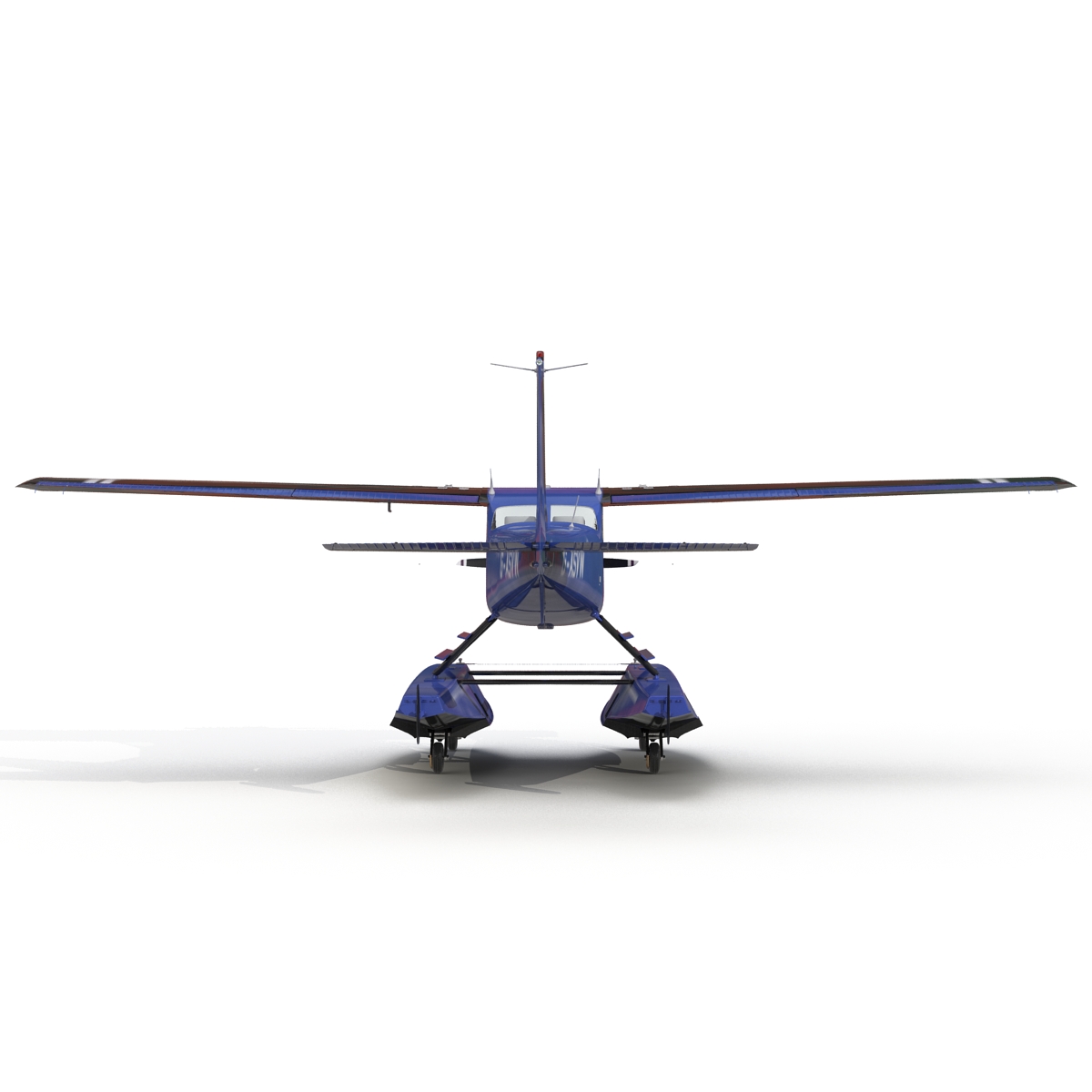 Cessna 172 Blue Seaplane 3D model