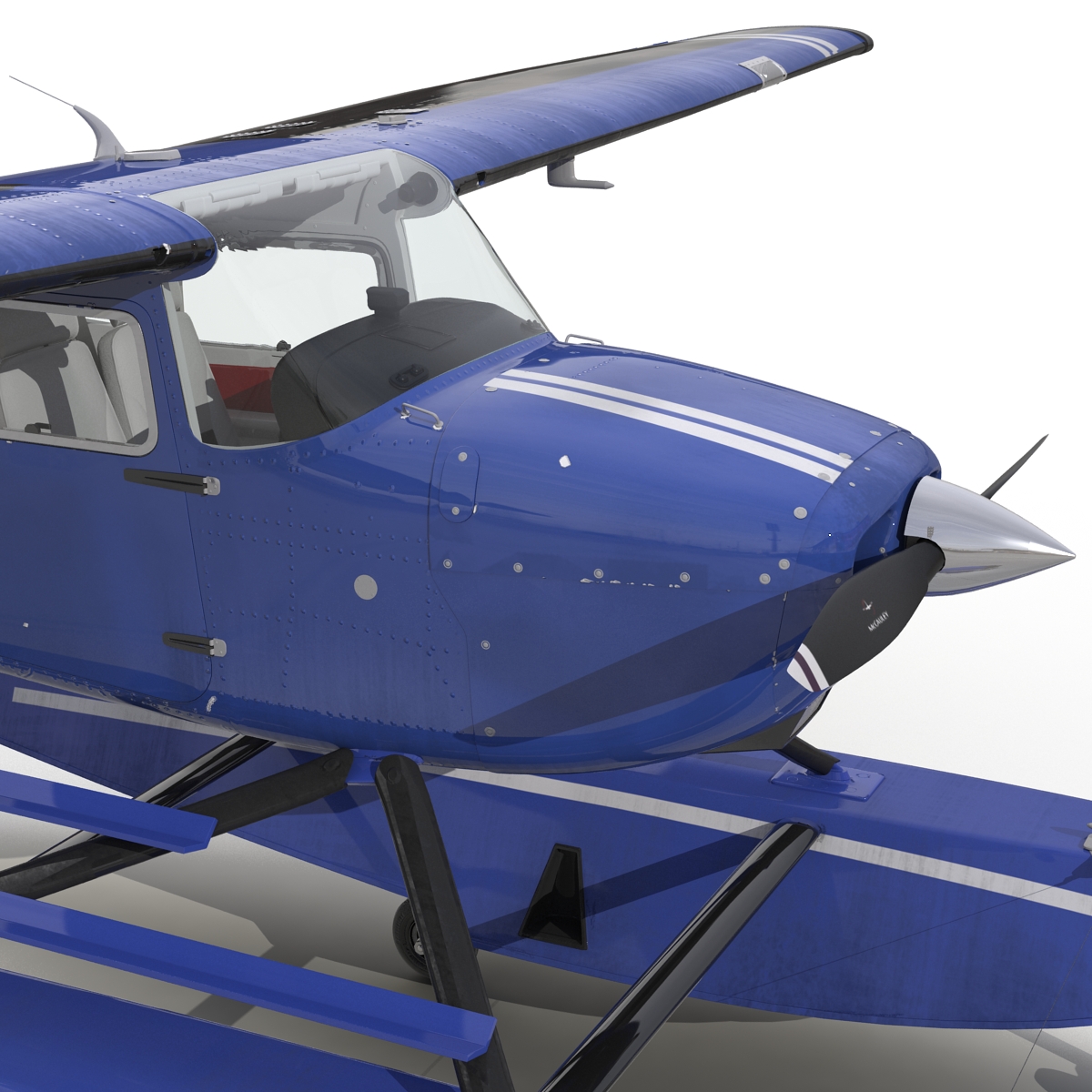 Cessna 172 Blue Seaplane 3D model