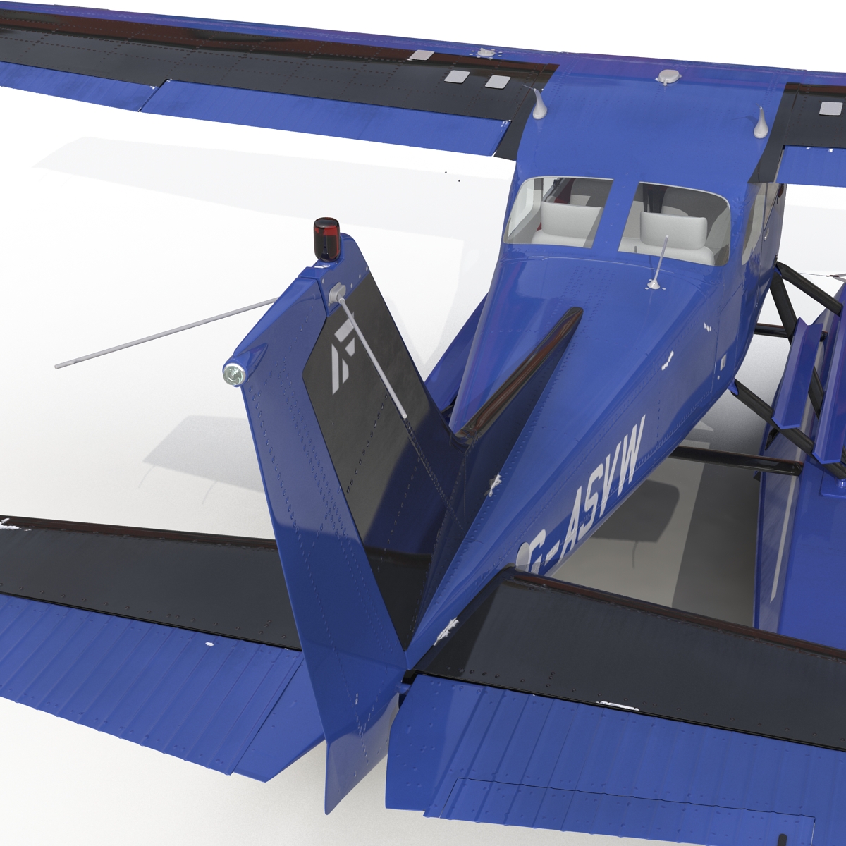 Cessna 172 Blue Seaplane 3D model