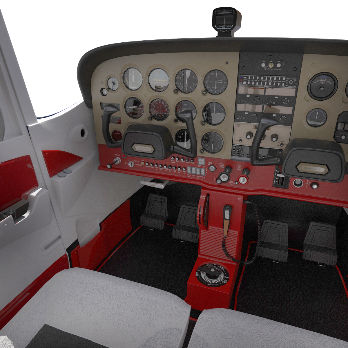 Cessna 172 Blue Seaplane 3D model