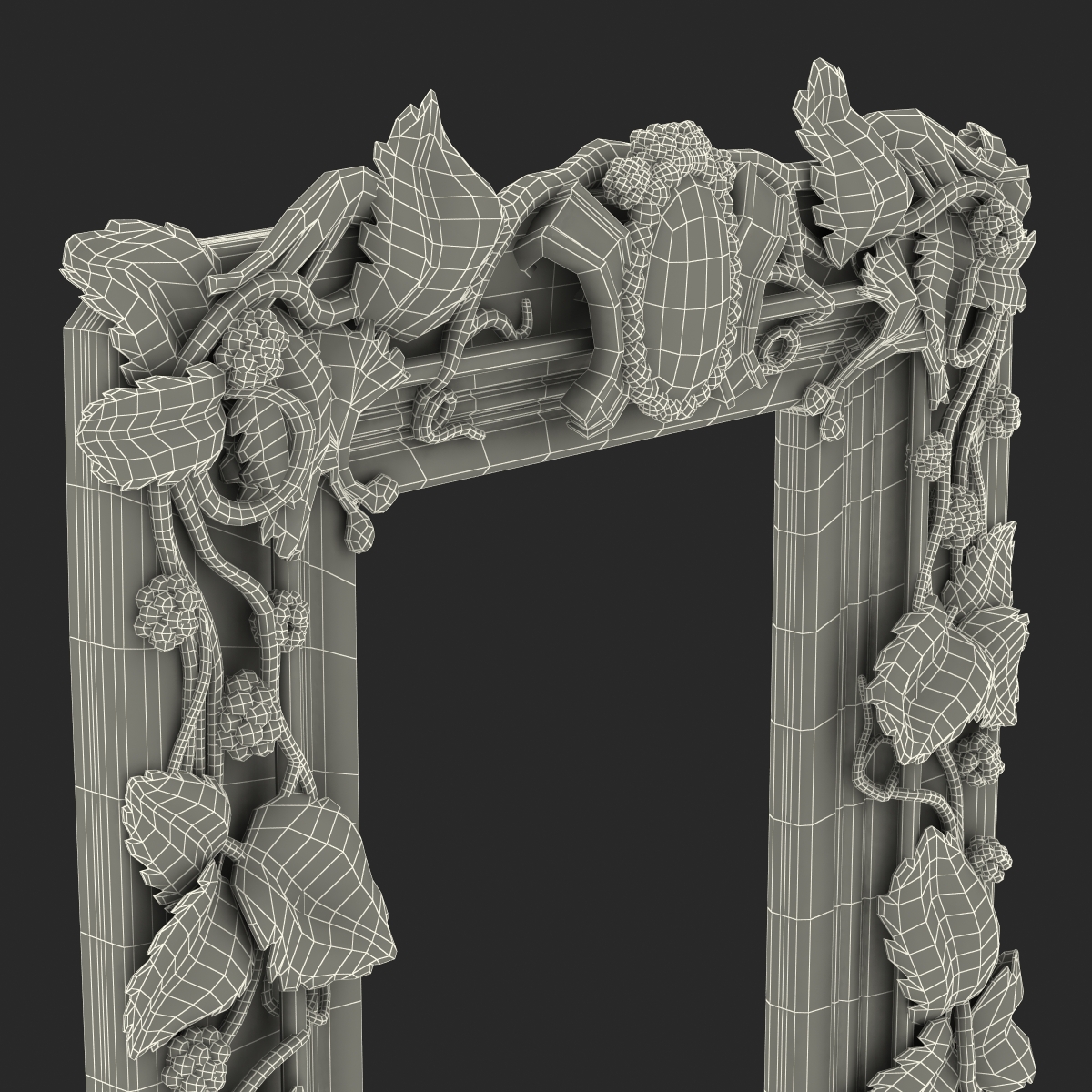 3D Baroque Picture Frame 3 model