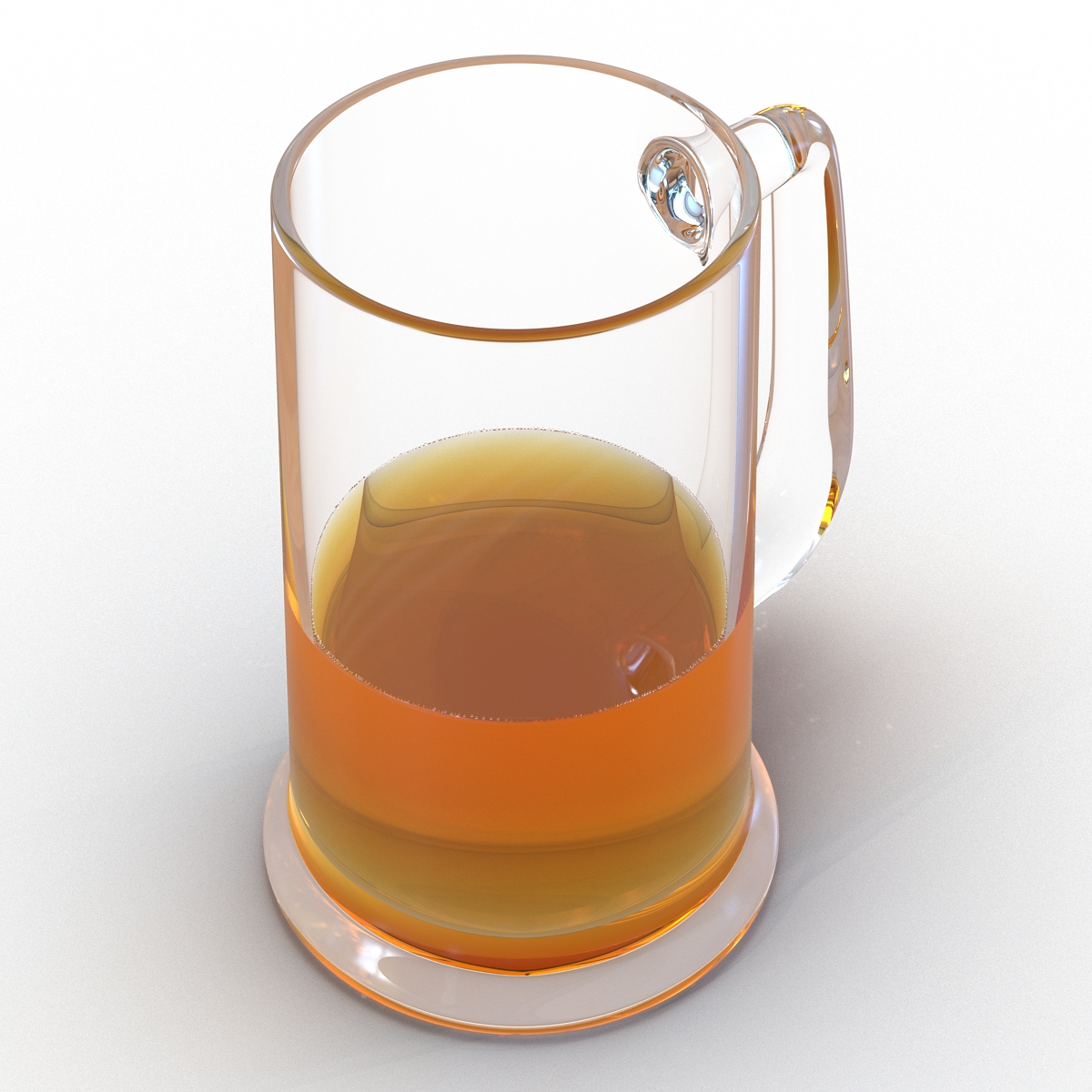 3D Half Full Beer Mug model