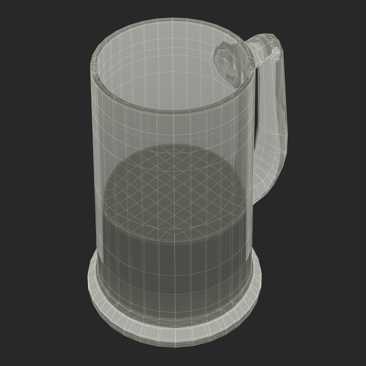 3D Half Full Beer Mug model