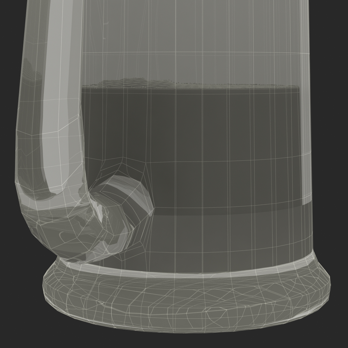 3D Half Full Beer Mug model