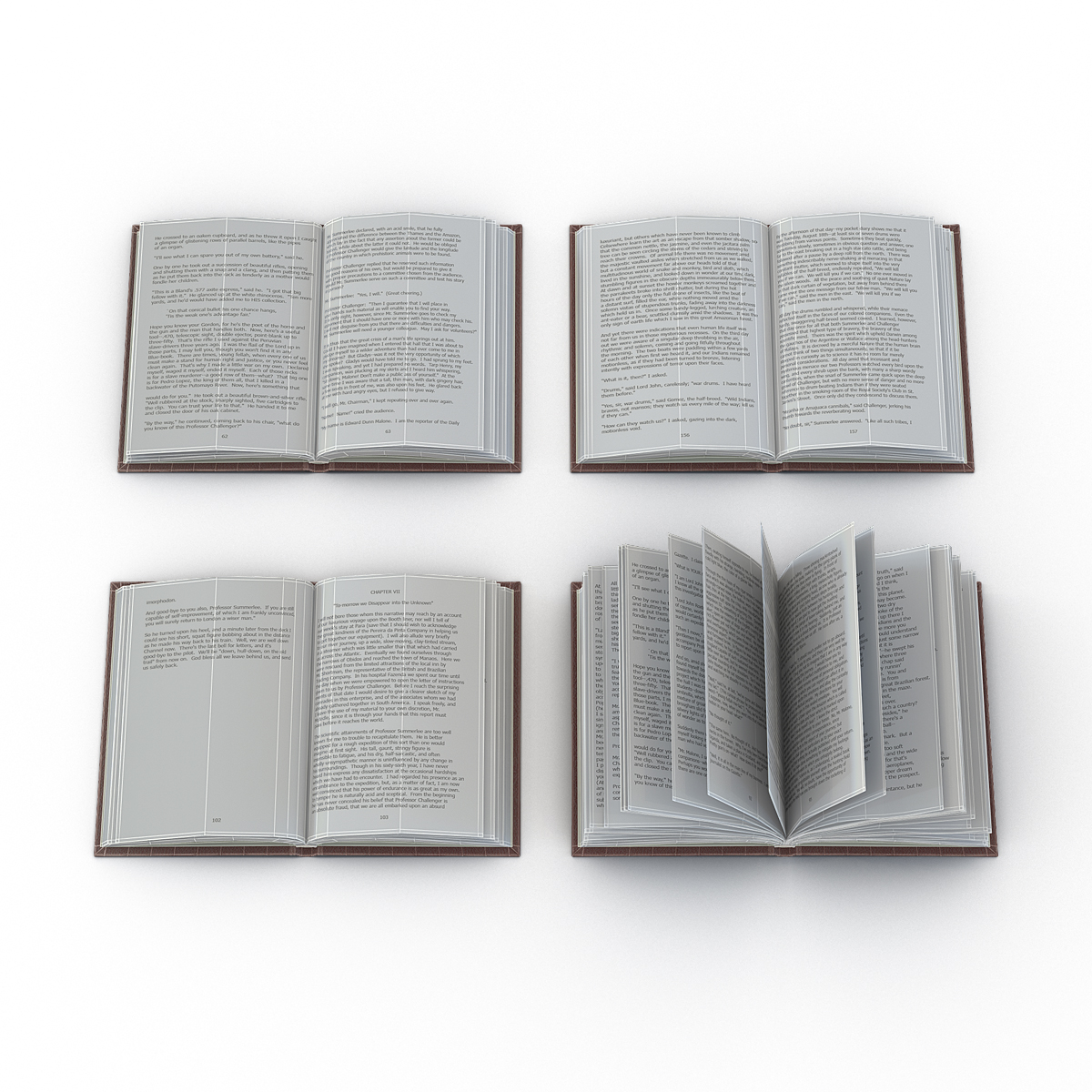 Open Books Set 3D model