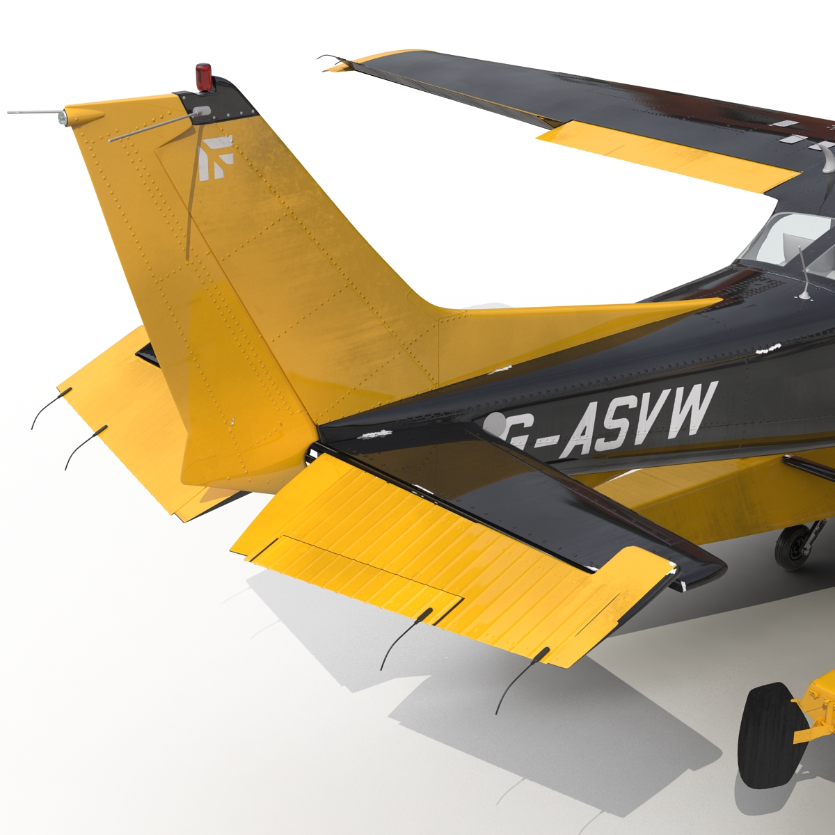 Cessna 172 Black Seaplane Rigged 3D