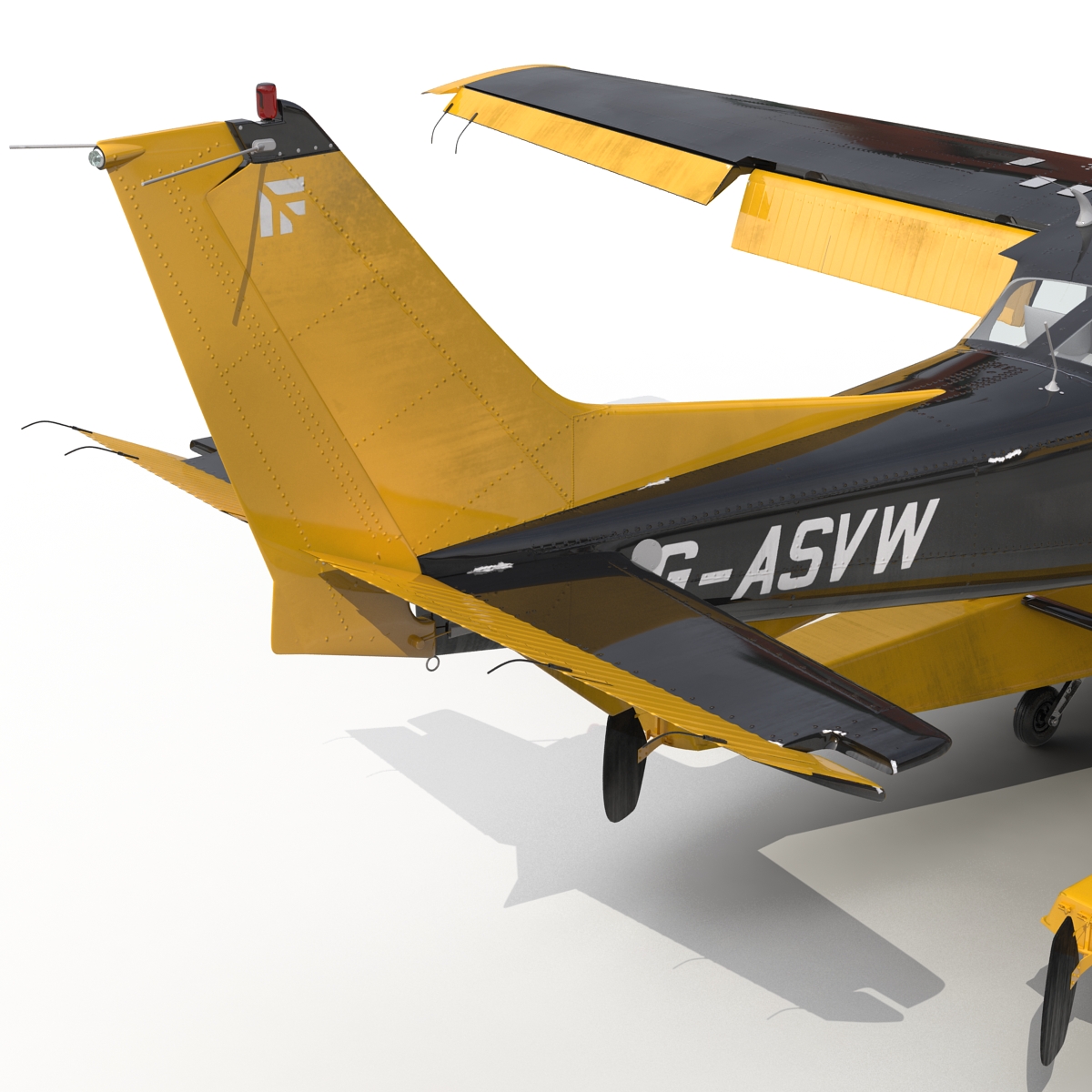 Cessna 172 Black Seaplane Rigged 3D