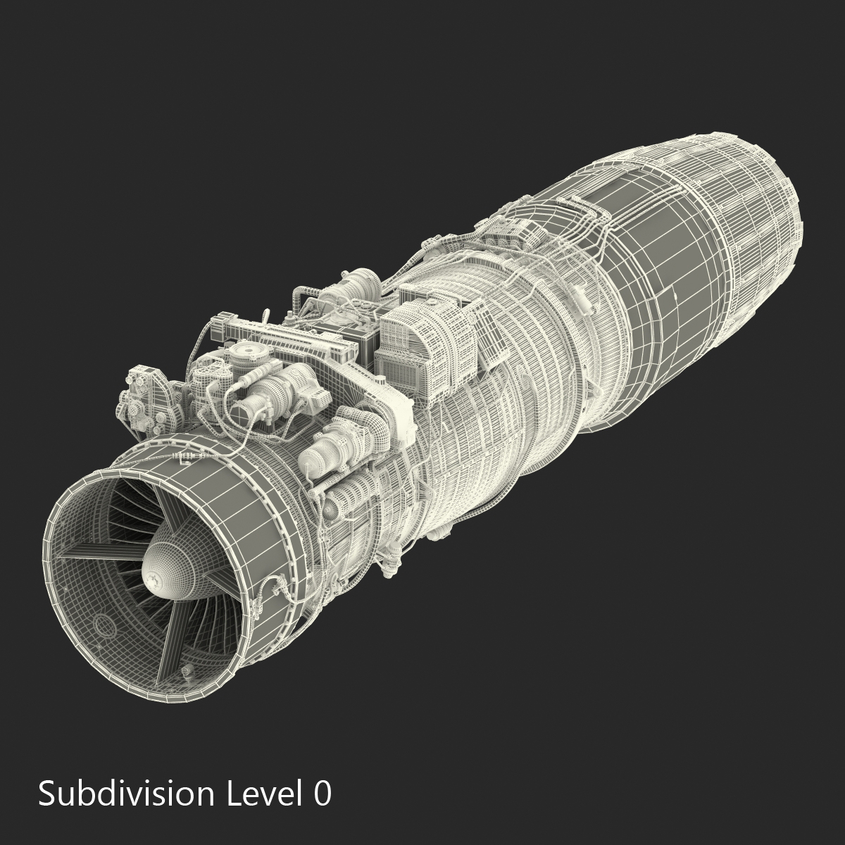 3D Turbofan Engine Klimov RD 33 model