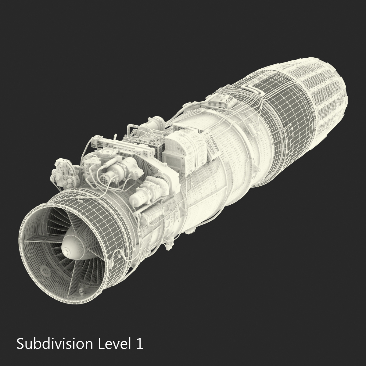 3D Turbofan Engine Klimov RD 33 model