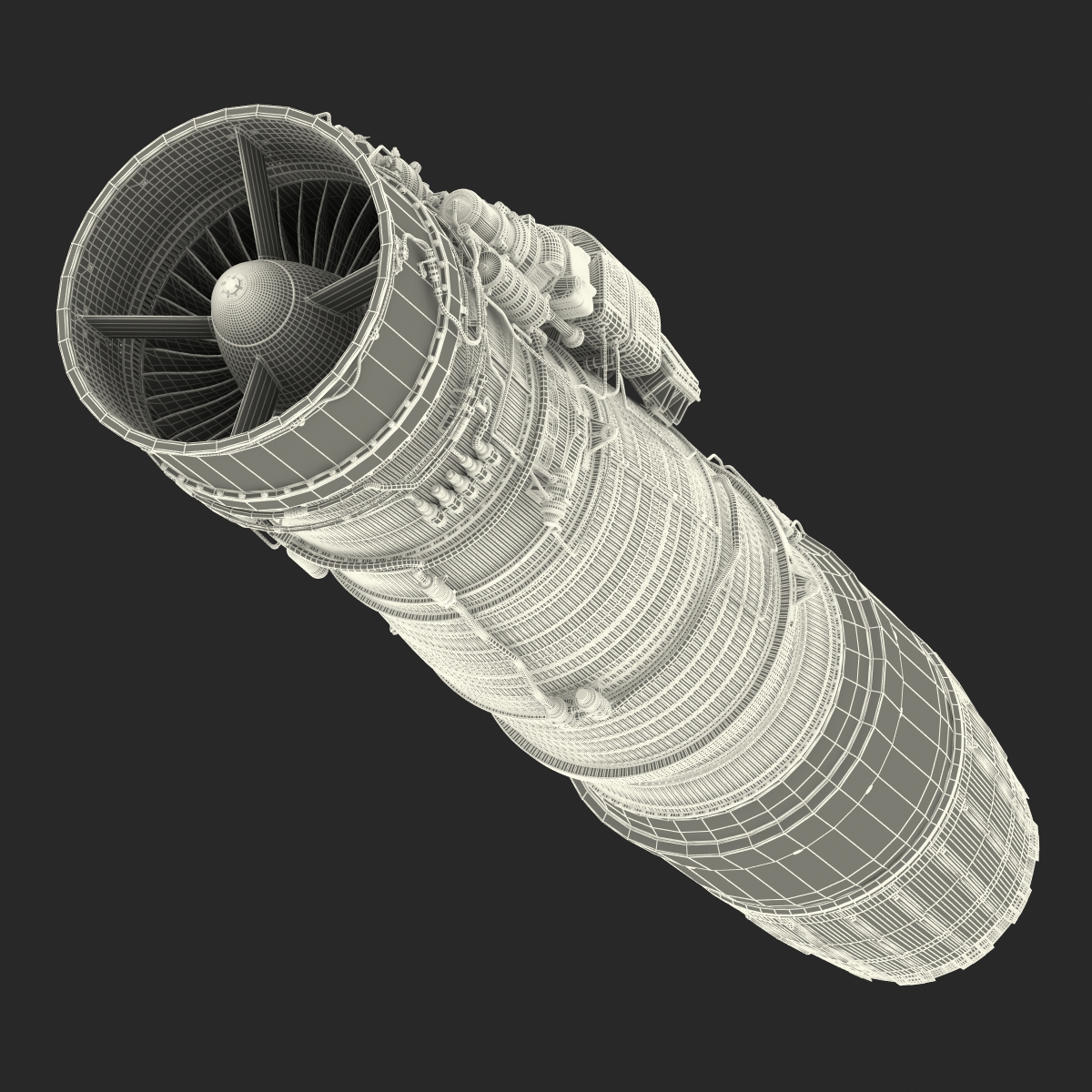 3D Turbofan Engine Klimov RD 33 model