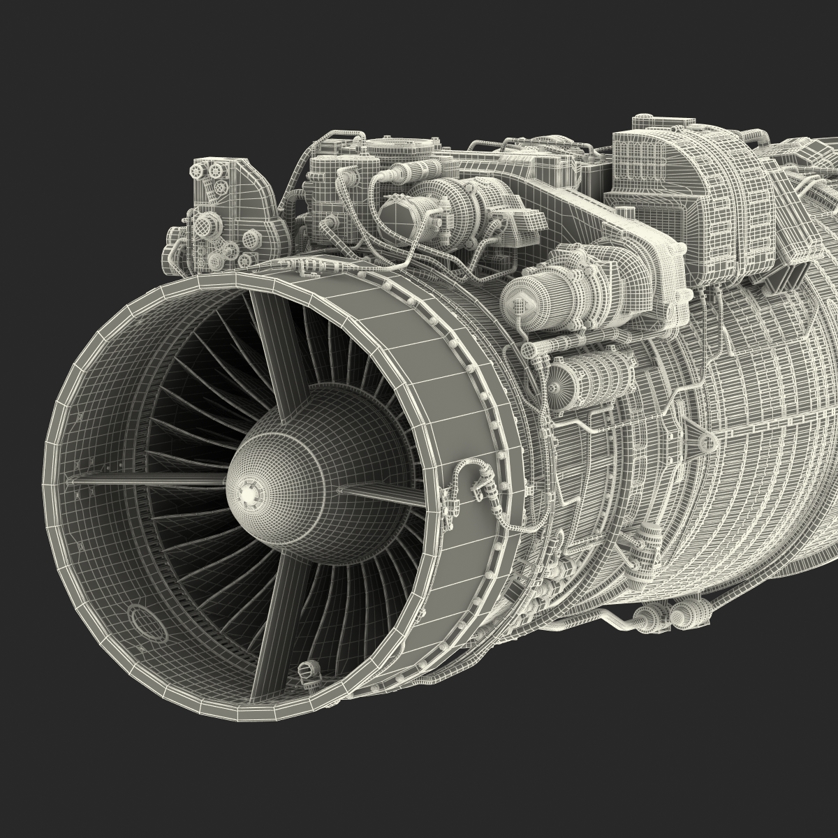 3D Turbofan Engine Klimov RD 33 model