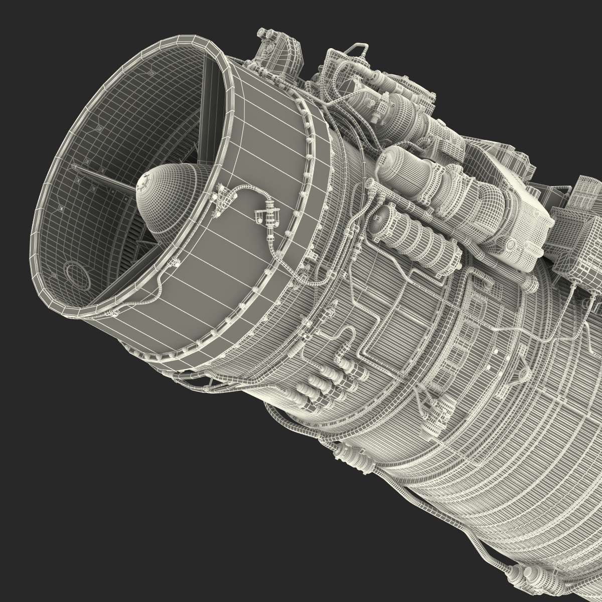 3D Turbofan Engine Klimov RD 33 model