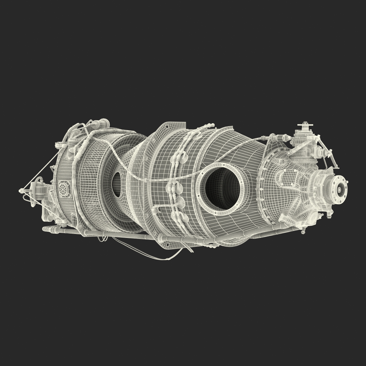 3D Turboprop Aircraft Engine Canada PT6 Sectioned