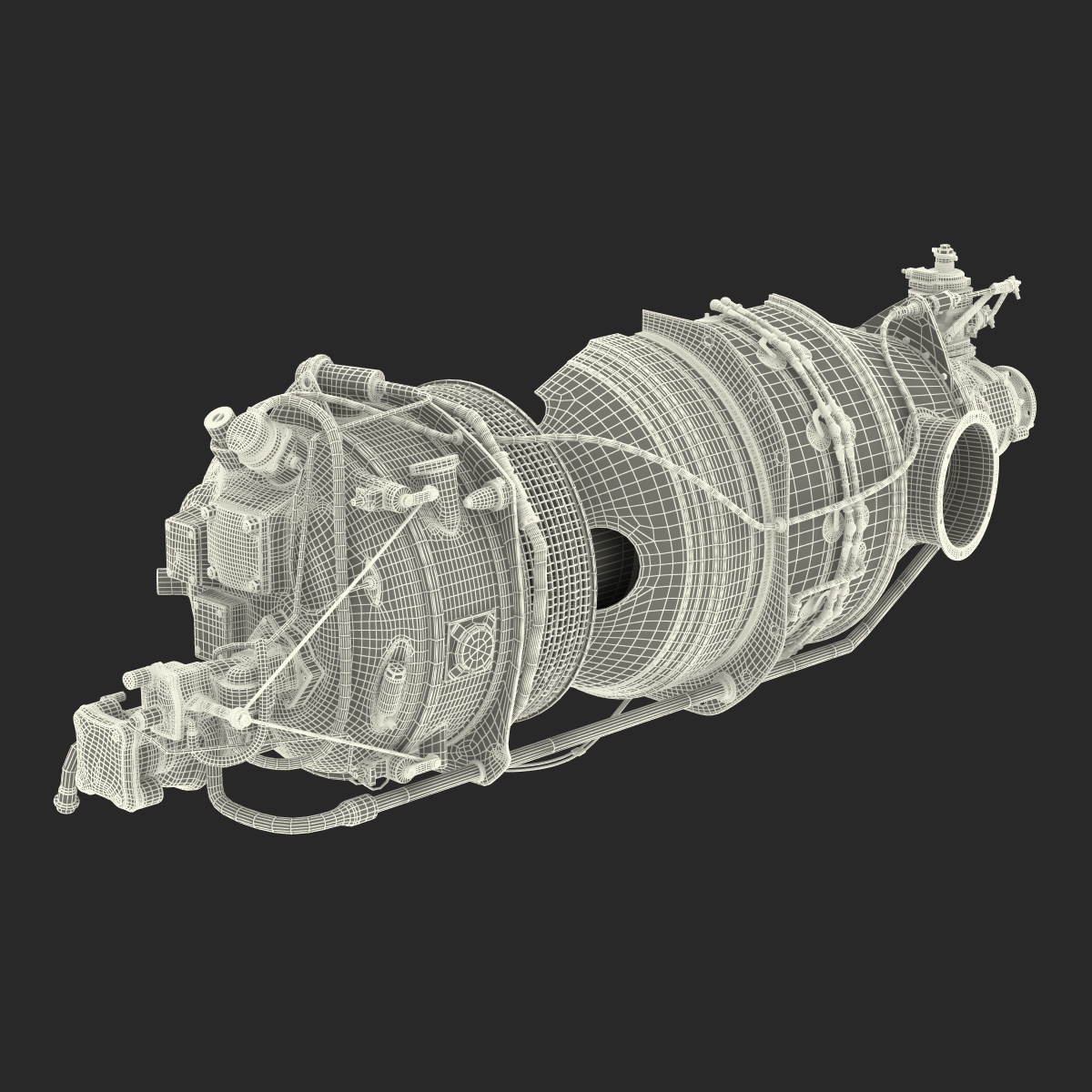 3D Turboprop Aircraft Engine Canada PT6 Sectioned