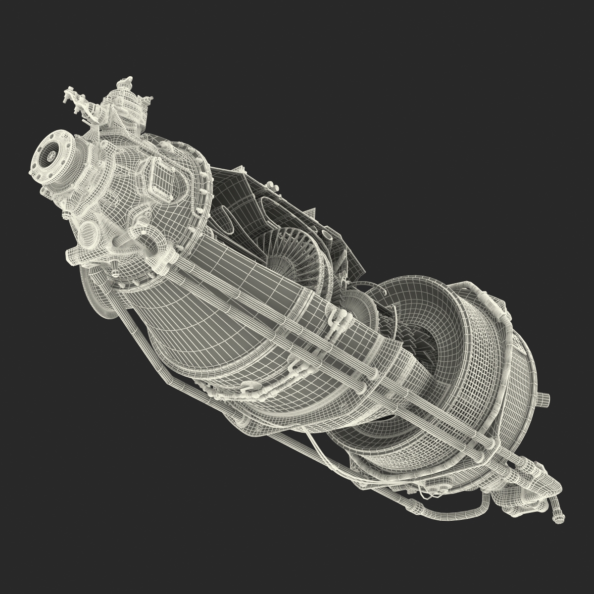 3D Turboprop Aircraft Engine Canada PT6 Sectioned