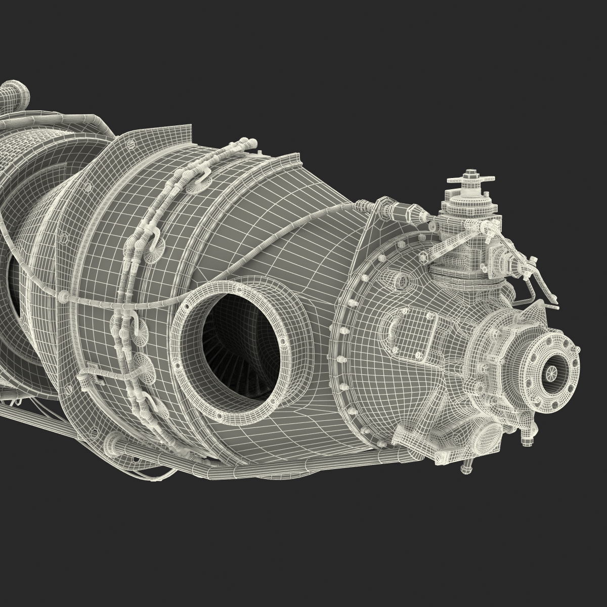 3D Turboprop Aircraft Engine Canada PT6 Sectioned