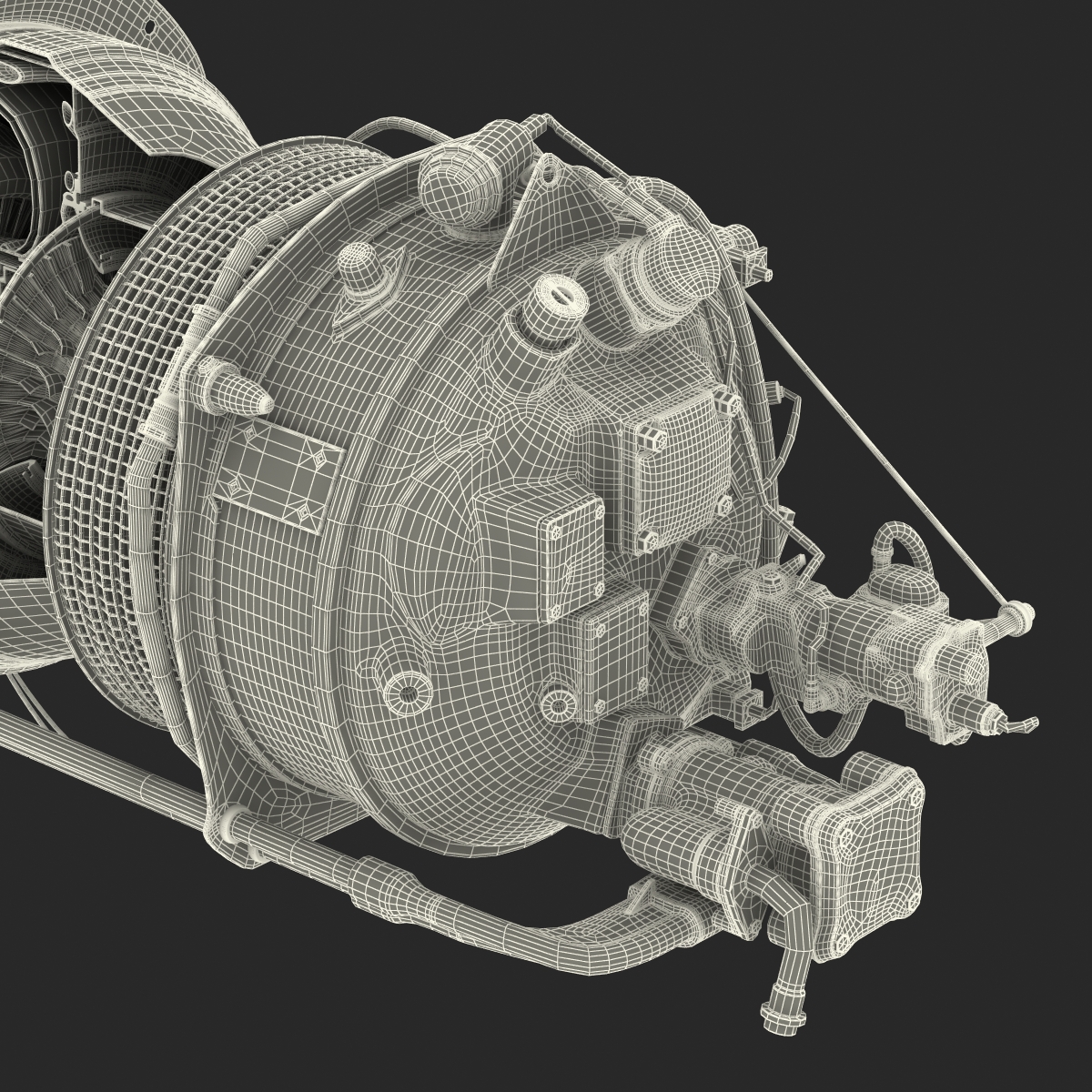 3D Turboprop Aircraft Engine Canada PT6 Sectioned