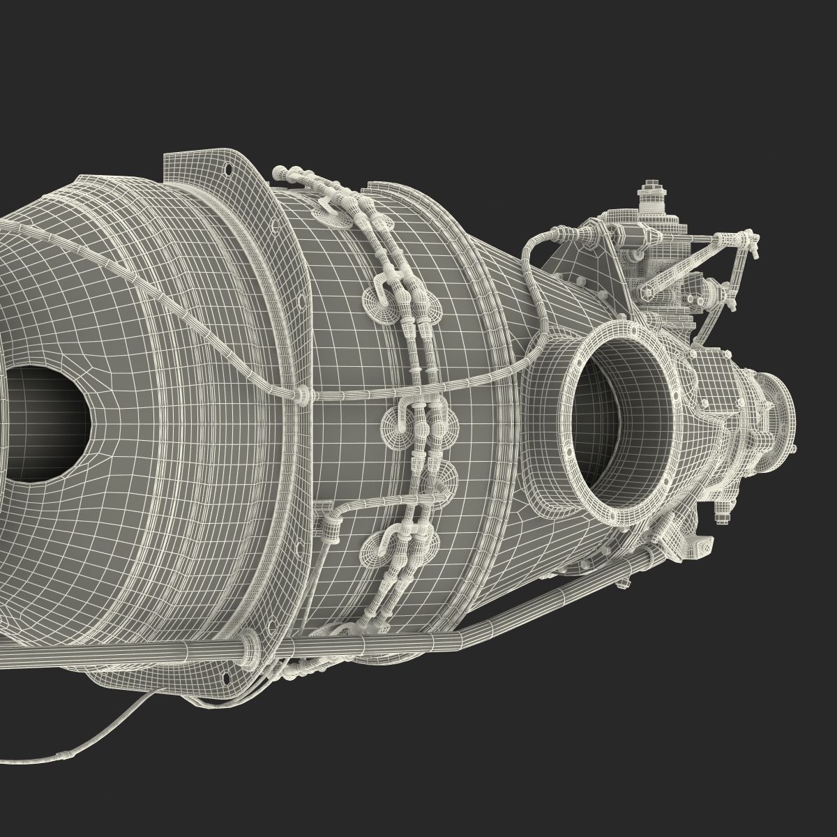 3D Turboprop Aircraft Engine Canada PT6 Sectioned