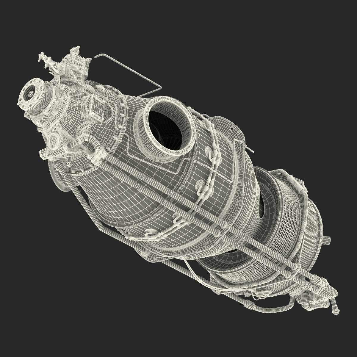 Turboprop Aircraft Engine Pratt and Whitney Canada PT6 3D model