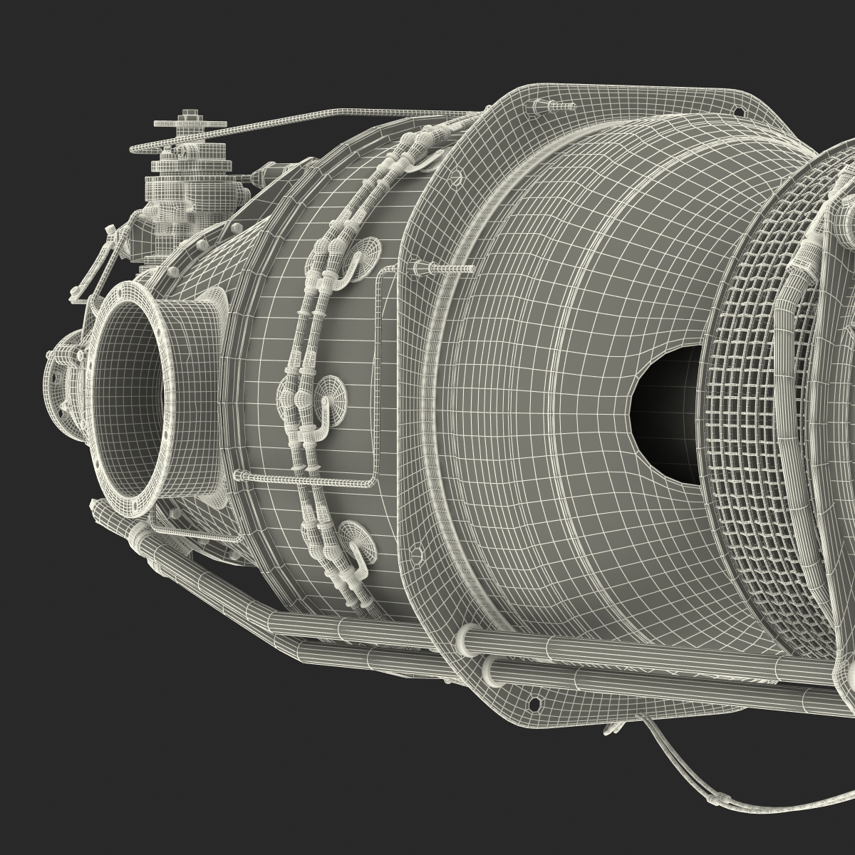 Turboprop Aircraft Engine Pratt and Whitney Canada PT6 3D model