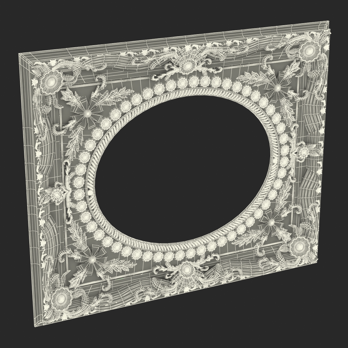 3D Baroque Picture Frame 4 model