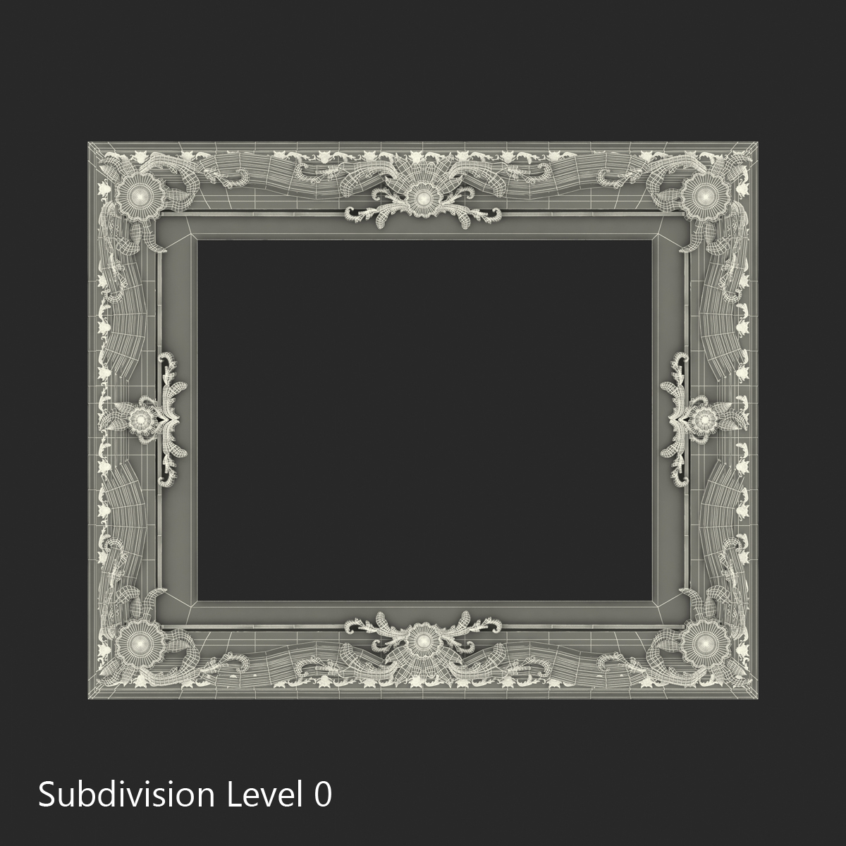 3D Baroque Picture Frame 7 model