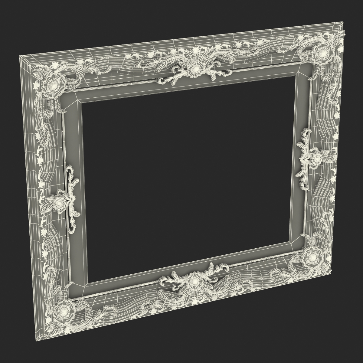 3D Baroque Picture Frame 7 model