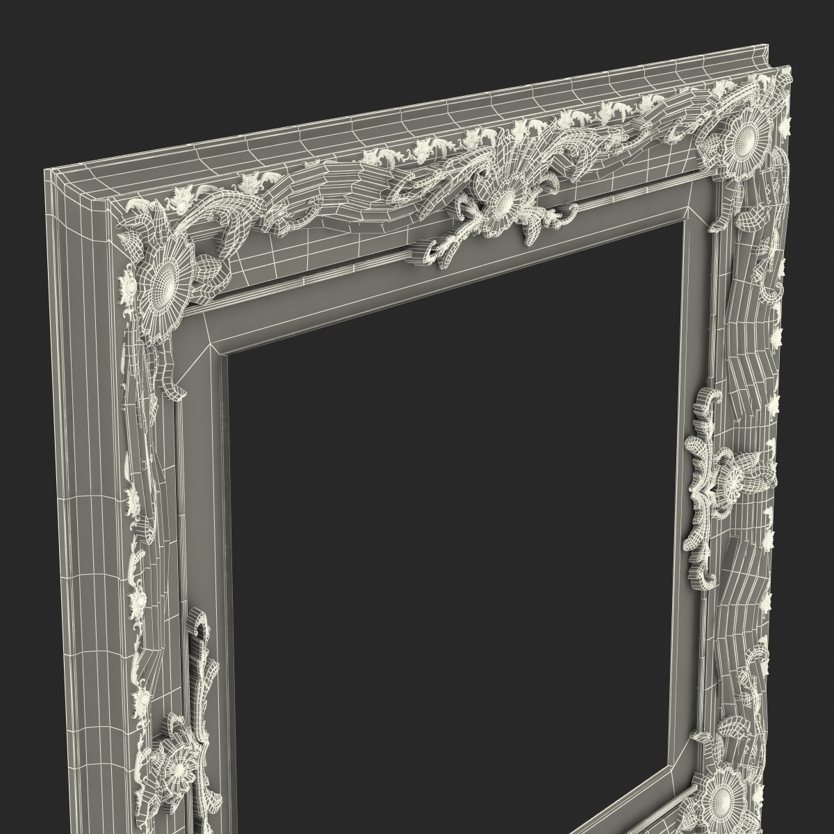 3D Baroque Picture Frame 7 model