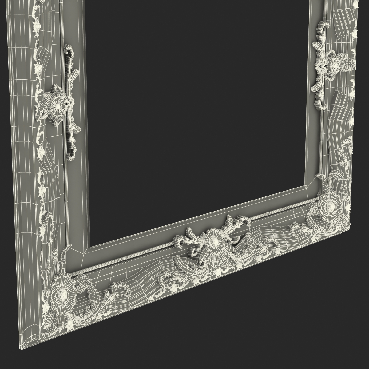 3D Baroque Picture Frame 7 model