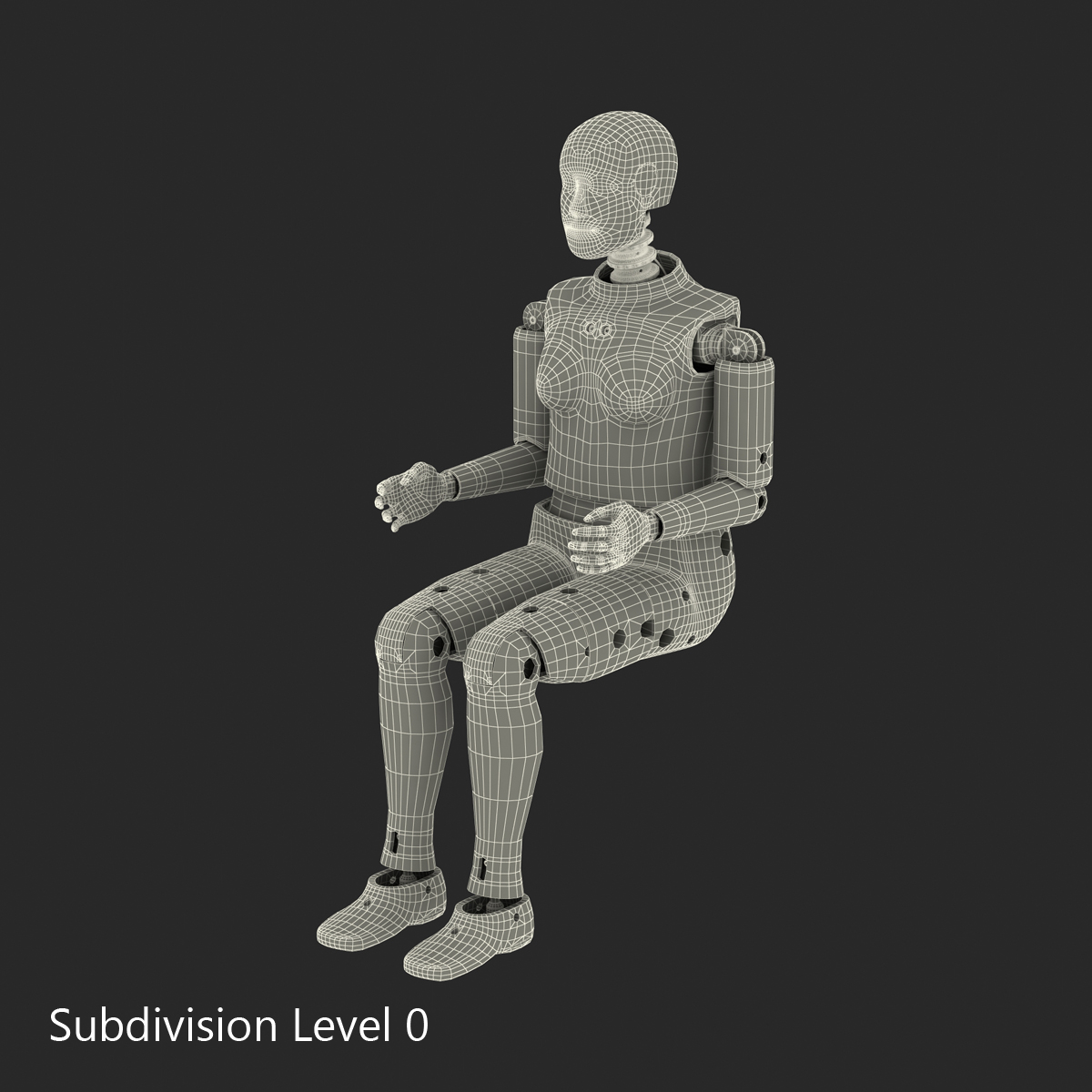 3D model Female Crash Test Dummy Rigged