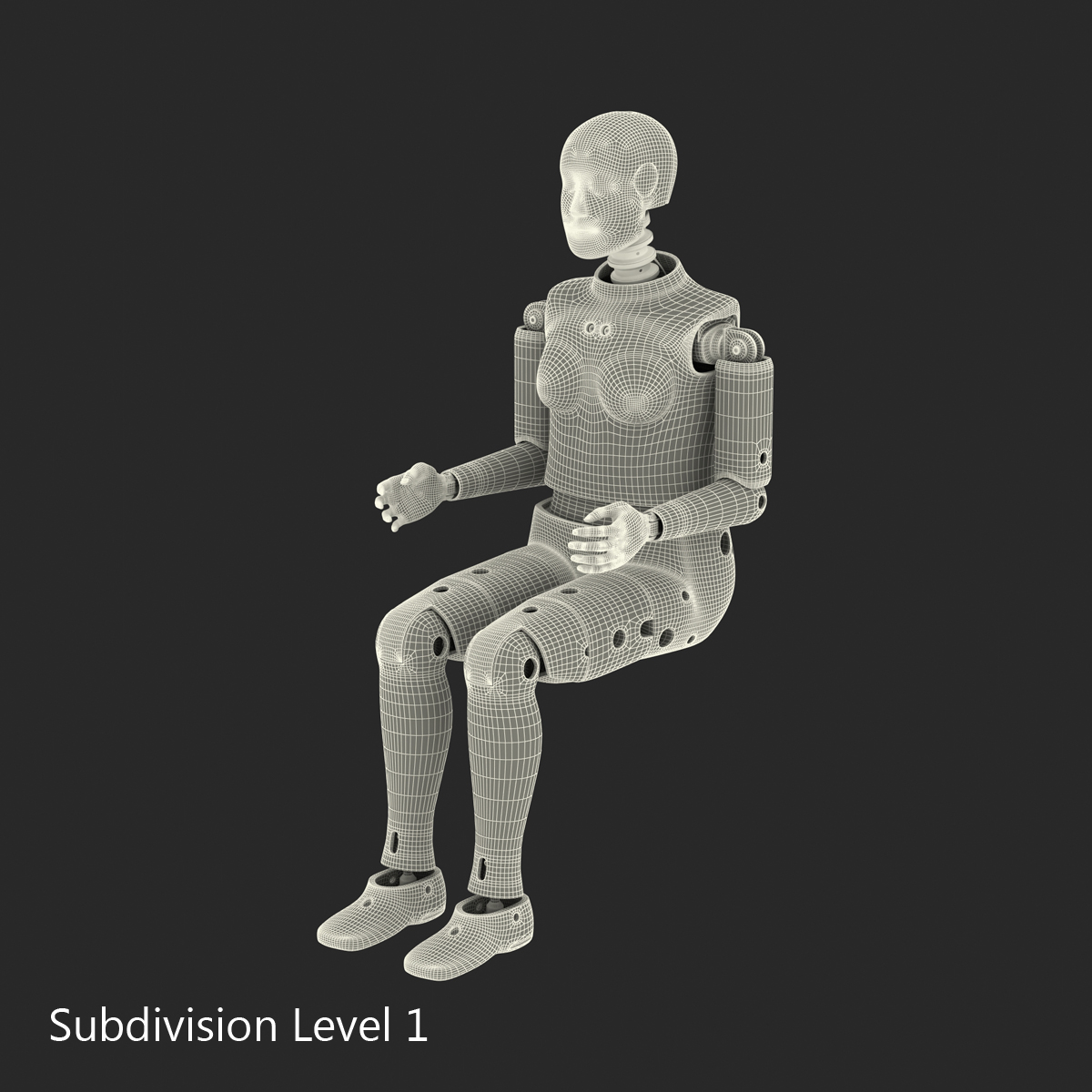 3D model Female Crash Test Dummy Rigged