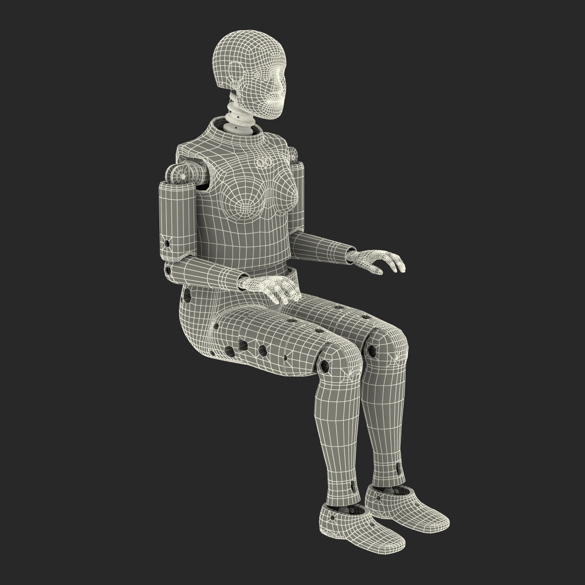 3D model Female Crash Test Dummy Rigged