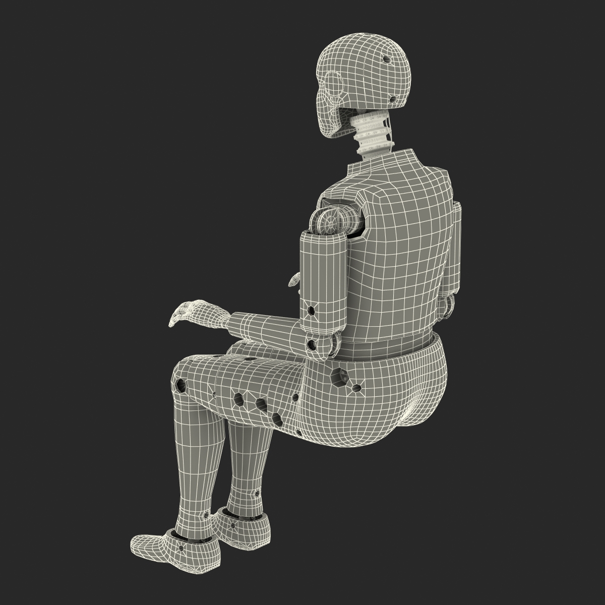 3D model Female Crash Test Dummy Rigged