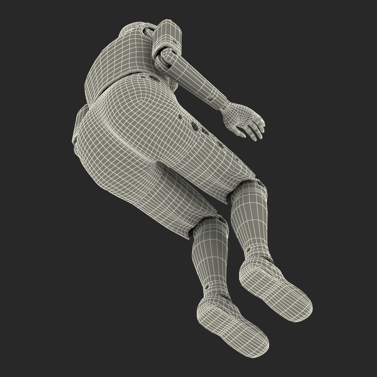 3D model Female Crash Test Dummy Rigged