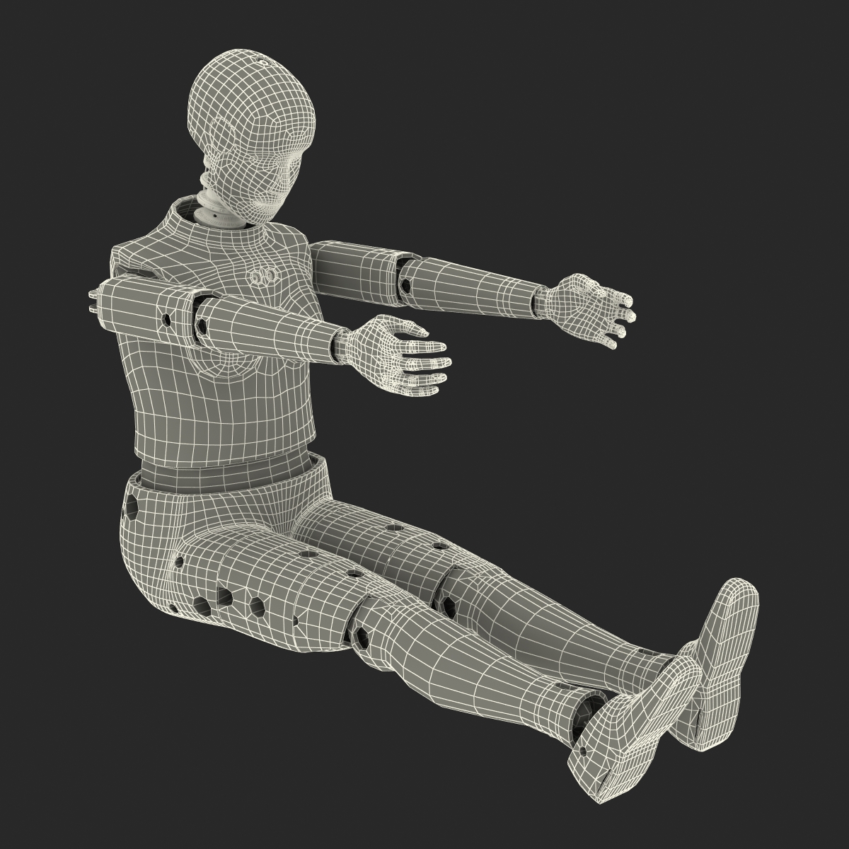 3D model Female Crash Test Dummy Rigged