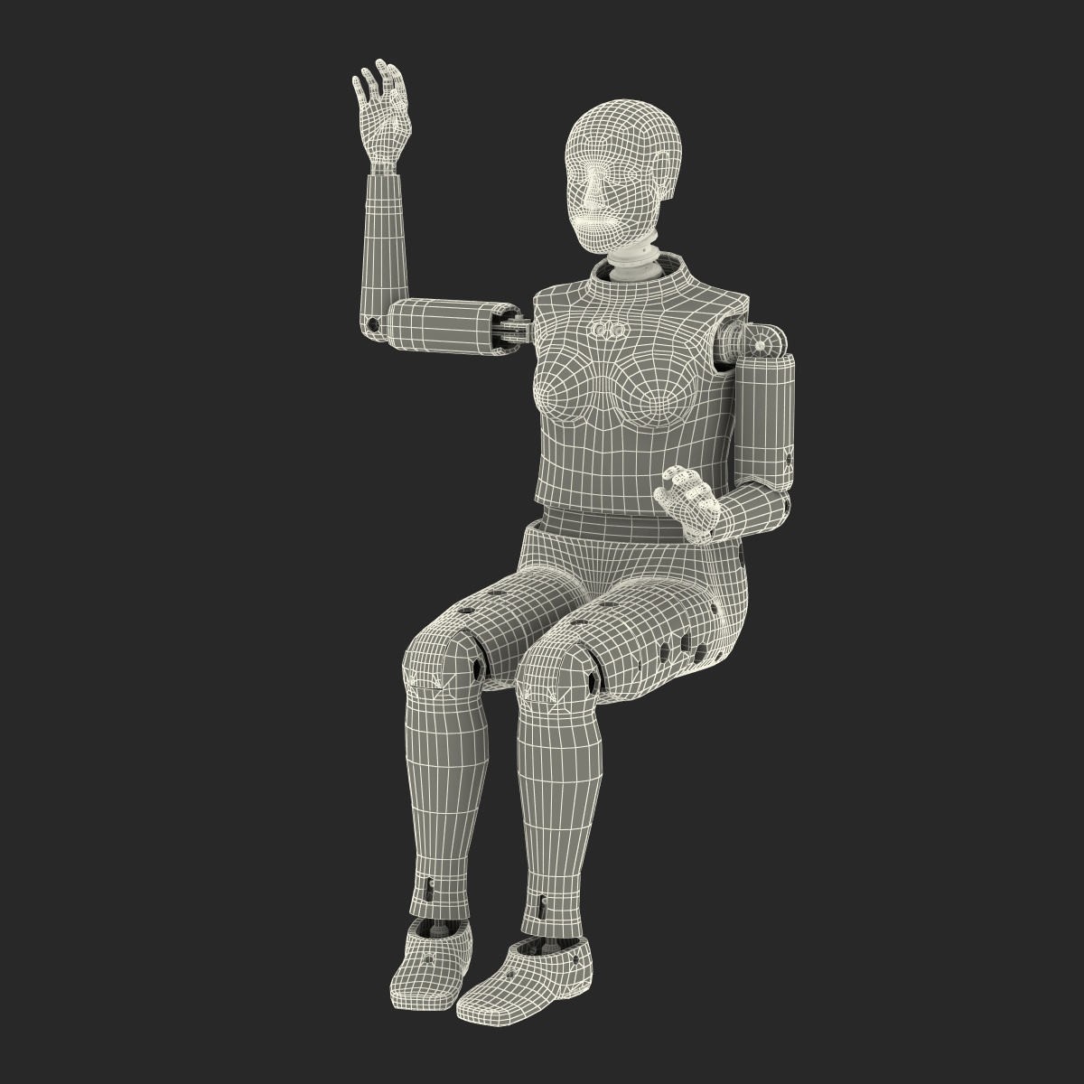 3D model Female Crash Test Dummy Rigged