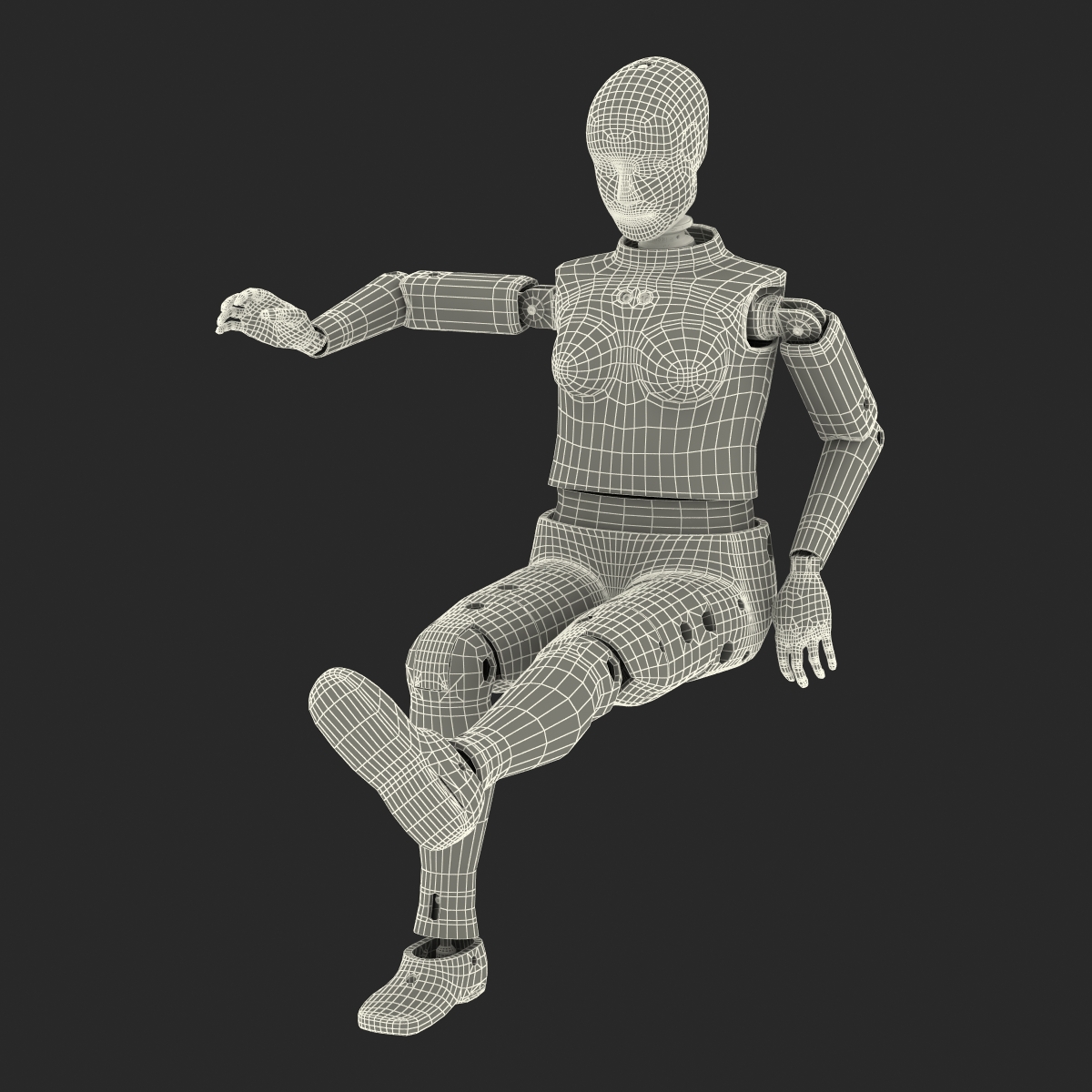 3D model Female Crash Test Dummy Rigged