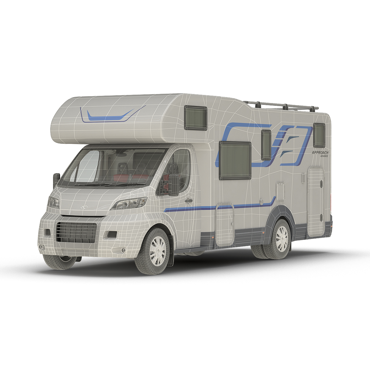 3D Tag Axle Motorhome model