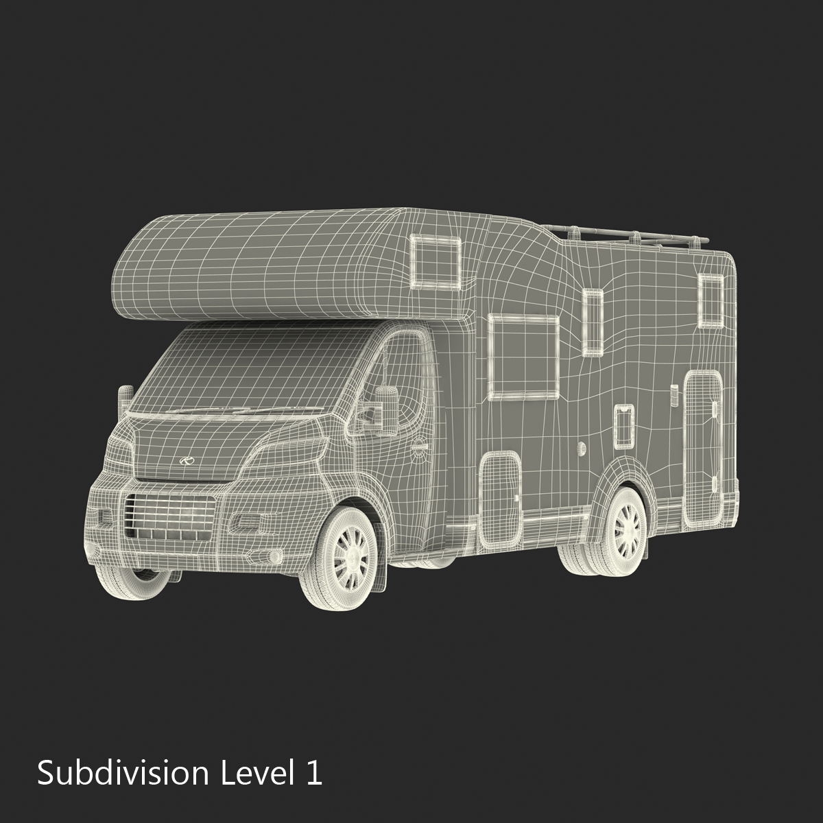 3D Tag Axle Motorhome model