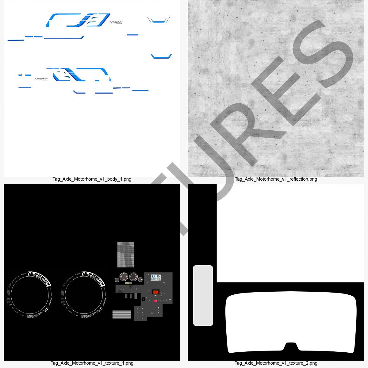 3D Tag Axle Motorhome model