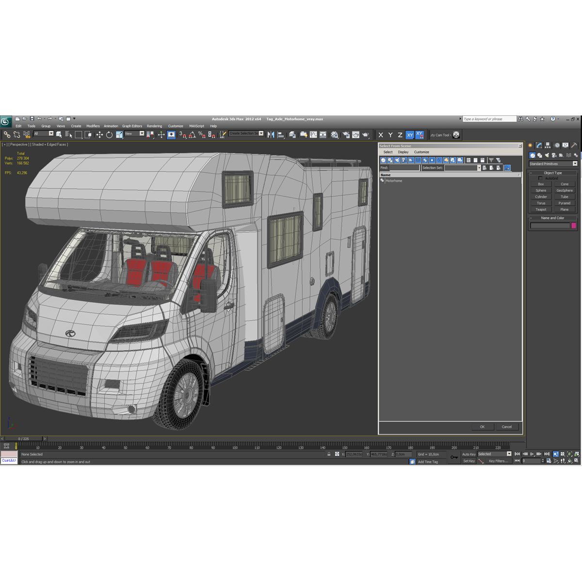 3D Tag Axle Motorhome model