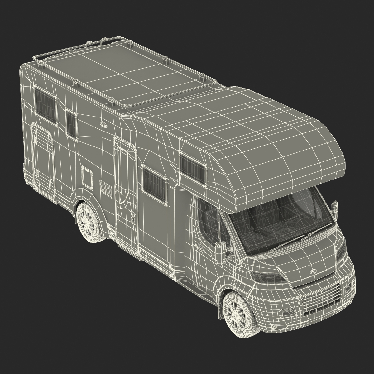 3D Tag Axle Motorhome model