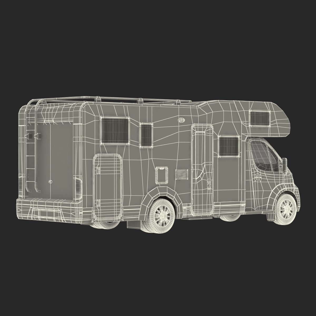 3D Tag Axle Motorhome model