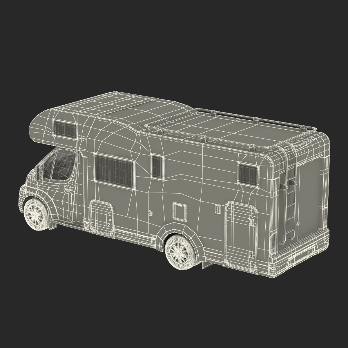 3D Tag Axle Motorhome model