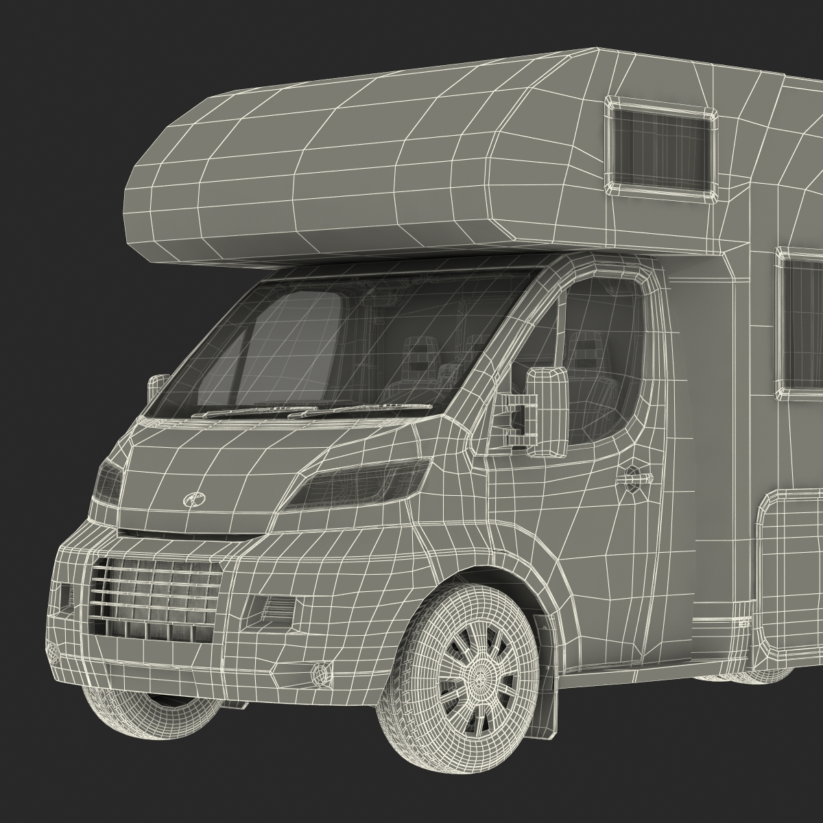 3D Tag Axle Motorhome model