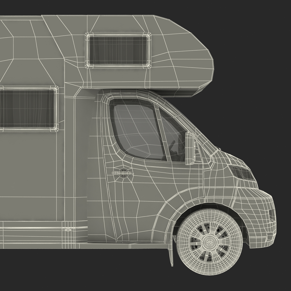 3D Tag Axle Motorhome model