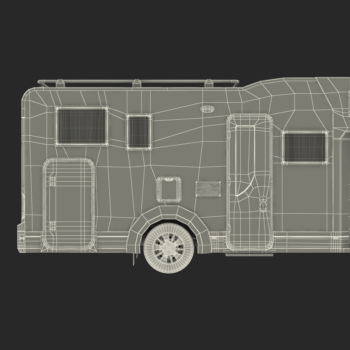 3D Tag Axle Motorhome model