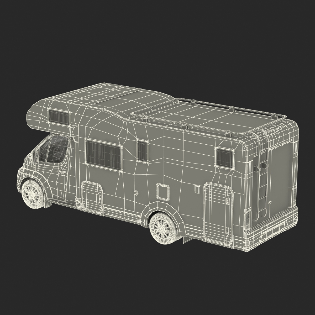 3D model Tag Axle Motorhome Rigged